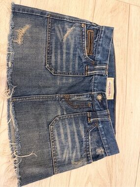 Abercrombie & Fitch Distressed Denim Skirt - Blue